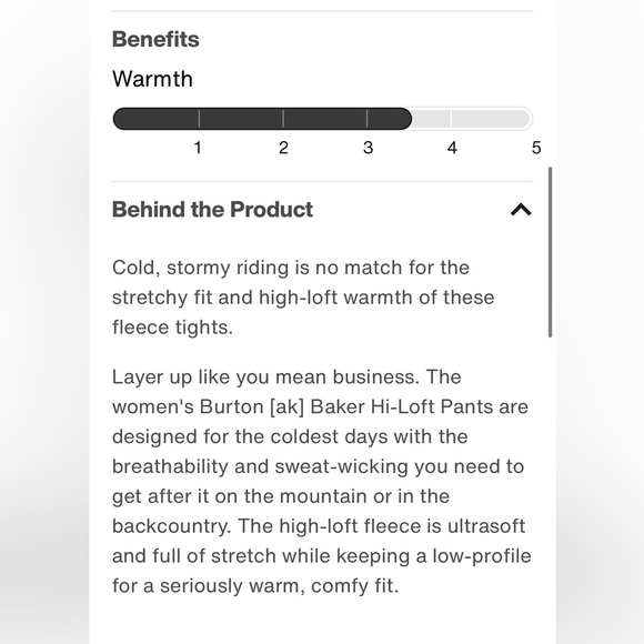 Women's Burton [ak] Baker Hi-Loft pants, mid layer, snowboarding leggings - Picture 9 of 11